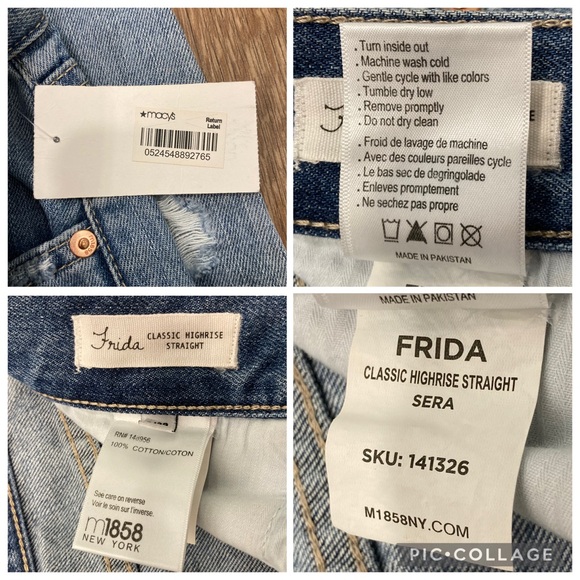 M1858 Women’s Jeans Frida Classic High Rise Straight  Size 8 NWT Light Wash - Picture 15 of 15
